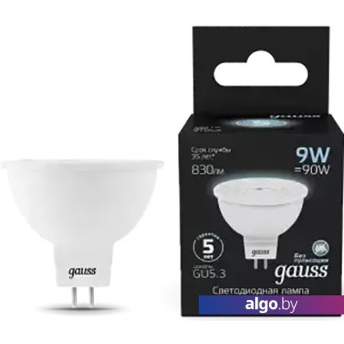 

Светодиодная лампочка Gauss MR16 9W 830lm 4100K GU5.3 LED 101505209