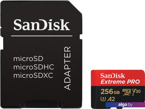 

Карта памяти SanDisk Extreme PRO microSDXC SDSQXCD-256G-GN6MA 256GB (с адаптером)