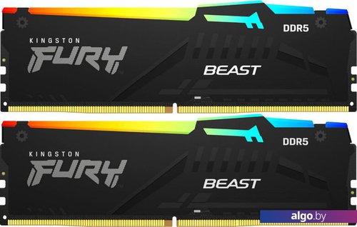 

Оперативная память Kingston FURY Beast RGB 2x32ГБ DDR5 5200 МГц KF552C40BBAK2-64