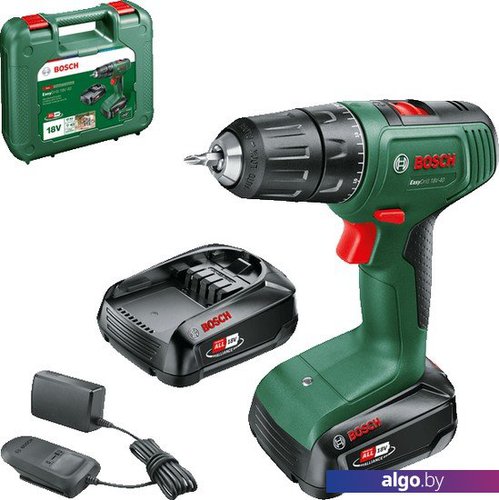 

Дрель-шуруповерт Bosch EasyDrill 18V-40 06039D8002 (с 2-мя АКБ 1.5 Ah, кейс)