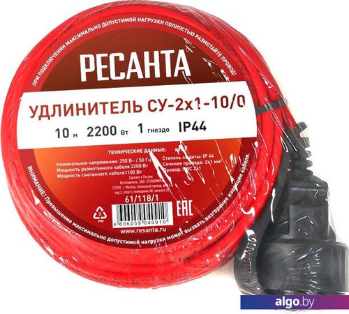 

Удлинитель Ресанта СУ-2x1-10/0