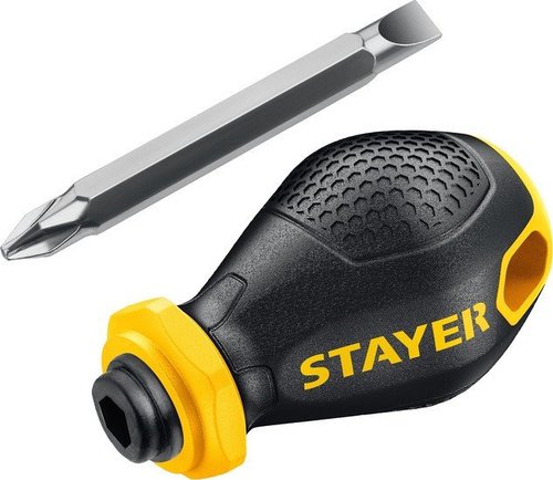 

Отвертка Stayer Hercules-Mini 2-in-1 38 мм переставная PH2/SL6 2511_z02