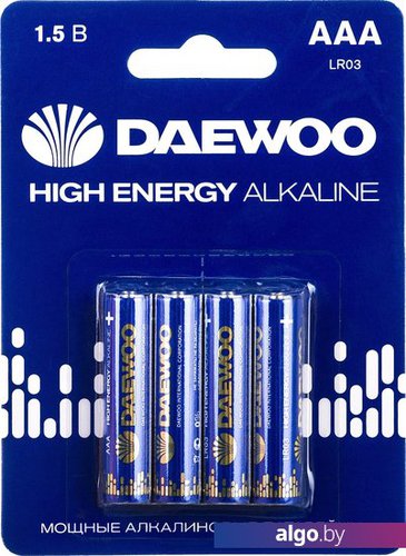 

Батарейка Daewoo High Energy Alkaline AAA 4 шт. 5030381