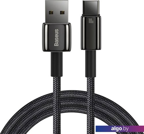 

Кабель Baseus Tungsten Gold USB Type-A - USB Type-C (1 м, черный)