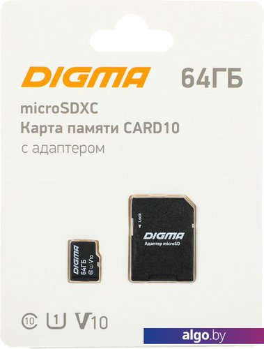 Карта памяти Digma MicroSDXC Class 10 Card10 DGFCA064A01