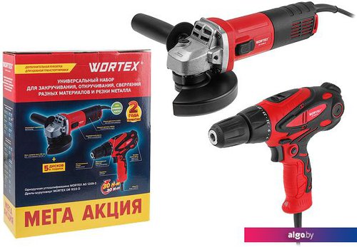 

Wortex 1329385 (болгарка, шуруповерт, 5 дисков)