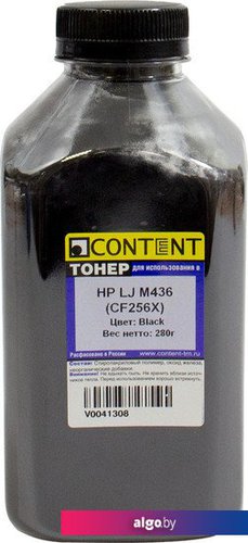 

Тонер Content для НP LJ M436 (CF256X) 280 г, Черный