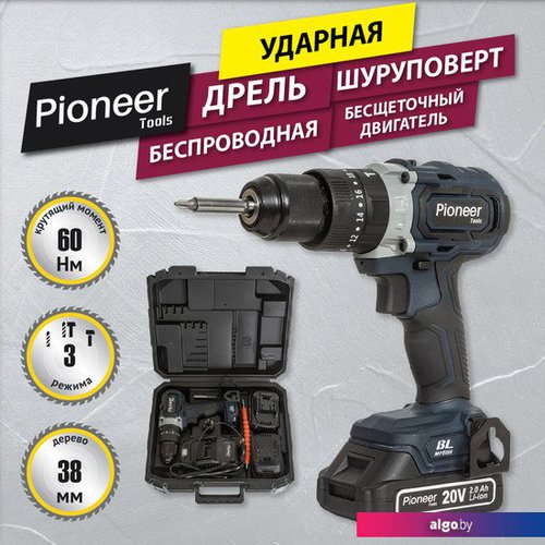 

Ударная дрель-шуруповерт Pioneer Tools CID-E2002CB (с 2-мя АКБ, кейс)