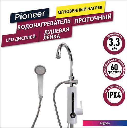 

Проточный электрический водонагреватель кран+душ Pioneer WH657SH