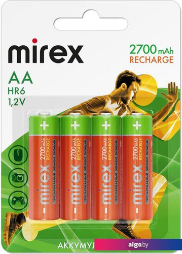 

Аккумулятор Mirex AA 2700mAh 1 шт 23702-HR6-27-E4