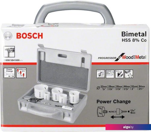 

Набор оснастки Bosch 2608584666 9 предметов, Белый