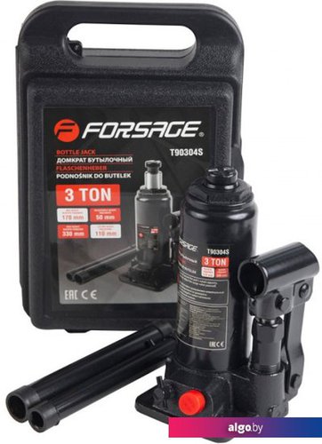 

Бутылочный домкрат FORSAGE F-T90304S(DS) 3т (кейс), Черный