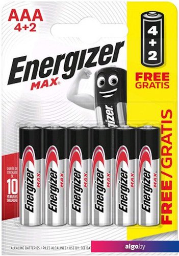 

Батарейка Energizer Max LR03 AAA BL4+2 6 шт. E300157304P