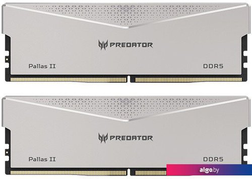 

Оперативная память Acer Predator Pallas II 2x32ГБ DDR5 6000 МГц BL.9BWWR.376, Серебристый