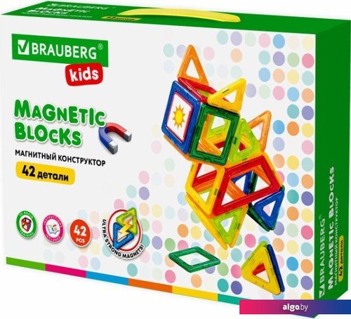 

Конструктор BRAUBERG 663846 Kids Magnetic Big Blocks-42