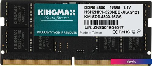 

Оперативная память Kingmax 16ГБ DDR5 SODIMM 4800 МГц KM-SD5-4800-16GS