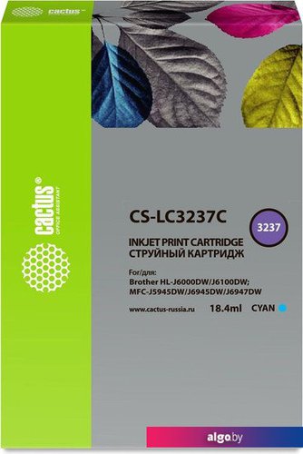 

Картридж CACTUS CS-LC3237C (аналог Brother LC3237C), Голубой