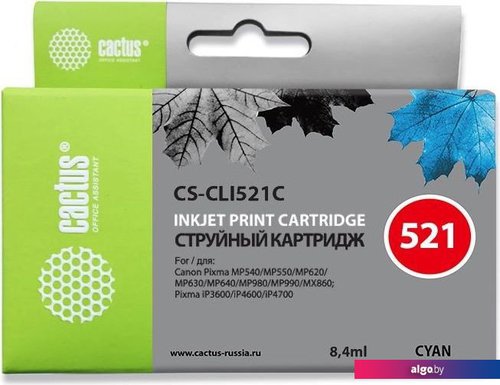 

Картридж CACTUS CS-CLI521C (аналог Canon CLI521C)