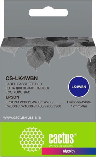 

Картридж CACTUS CS-LK4WBN (аналог Epson LK4WBN)