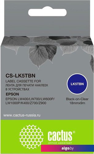 

Картридж CACTUS CS-LK5TBN (аналог Epson LK5TBN)