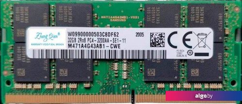 

Оперативная память Samsung 32ГБ DDR4 SODIMM 3200 МГц M471A4G43BB1-CWE, Зеленый