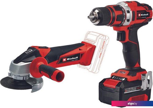 

Einhell TE-TK 18/2 Li Kit CD+AG 4257240 (шуруповерт, УШМ, 1 АКБ, сумка, набор оснастки)