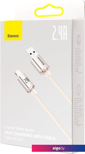 

Кабель Baseus Crystal Shine USB Type-A - Lightning (2 м, розовый)