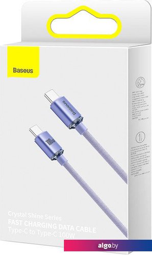 

Кабель Baseus Crystal Shine USB Type-C - USB Type-C (1.2 м, фиолетовый)