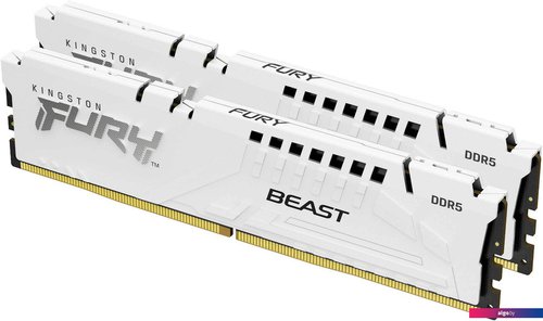 

Оперативная память Kingston FURY Beast 2x32ГБ DDR5 6400 МГц KF564C32BWEK2-64, Белый