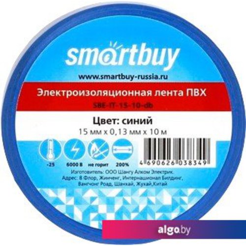 

Изолента SmartBuy SBE-IT-15-10-db 10м (синий)