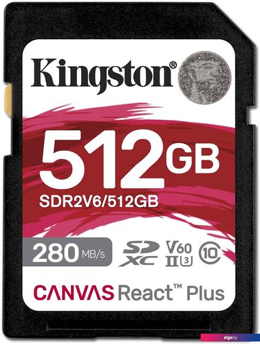 Карта памяти Kingston Canvas React Plus V60 SDXC 512GB