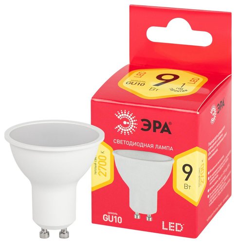 

Светодиодная лампочка ЭРА LED MR16-9W-827-GU10 R