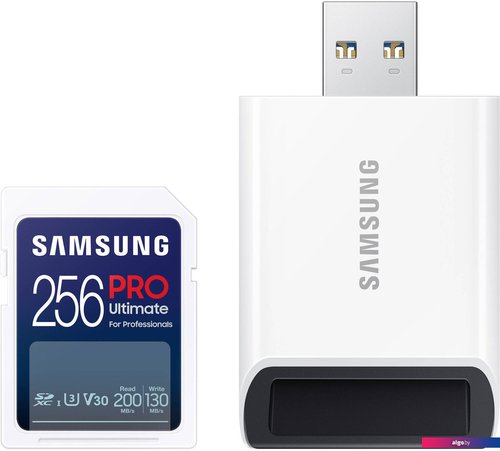 Карта памяти Samsung PRO Ultimate SDXC 256GB (с кардридером)