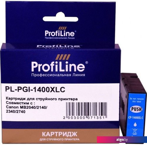 

Картридж ProfiLine PL-PGI-1400XLC (аналог Canon PGI-1400XLC_C)