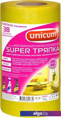 

Салфетка хозяйственная Unicum Super Тряпка Универсальная повышенной плотности в рулоне 38шт