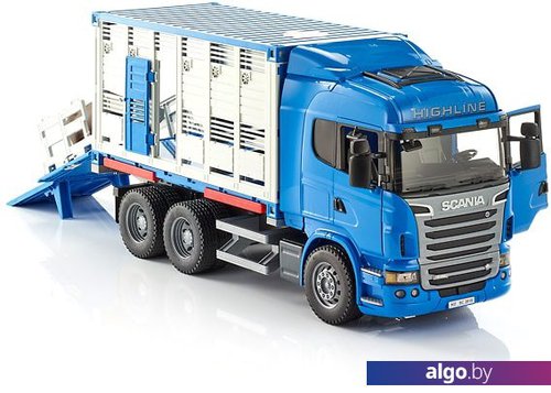 Bruder Scania r-serie 03549 - Truck betaillere with 1 Pet - Blue