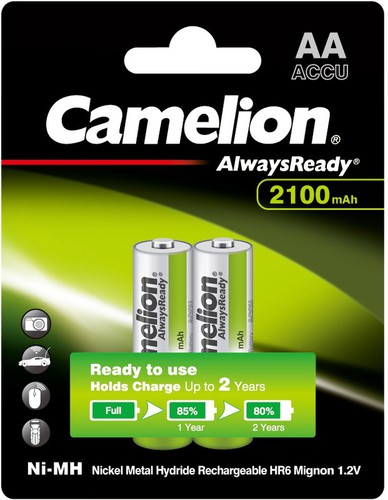 

Аккумуляторы Camelion AlwaysReady AA 2100mAh 2 шт NH-AA2100ARBP2