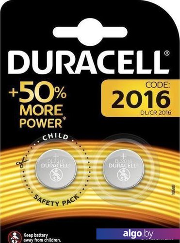 

Аккумуляторы DURACELL 2016 2 шт.