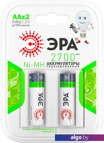 

Аккумуляторы ЭРА AA 2700 mAh 2 шт. HR6-2BL