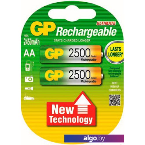 

Аккумуляторы GP AA 2500mAh 2 шт. [250AAHC]