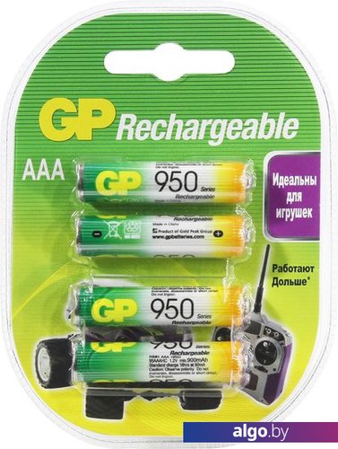 

Аккумуляторы GP AAA 950 mAh 4 шт.