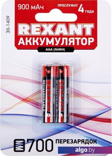 

Аккумуляторы Rexant AAA 900mAh 2шт 30-1409