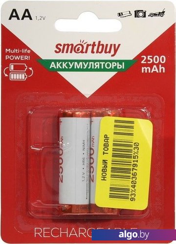 

Аккумуляторы SmartBuy AA 2500mAh 2 шт. SBBR-2A02BL2500