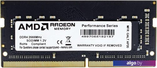 

Оперативная память AMD Radeon R7 Performance 4GB DDR4 SODIMM PC4-21300 R744G2606S1S-U