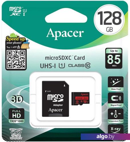 Карта памяти Apacer microSDXC AP128GMCSX10U5-R 128GB (с адаптером) Карта памяти Apacer microSDXC AP128GMCSX10U5-R 128GB (с адаптером)