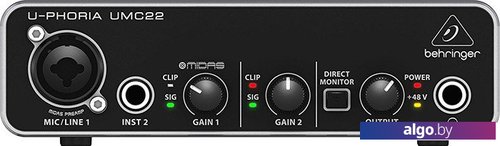 

Аудиоинтерфейс BEHRINGER U-Phoria UMC22, Черный