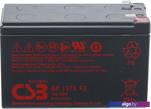 

Аккумулятор для ИБП CSB GP1272 28W F2 (12В/7.2 А·ч)