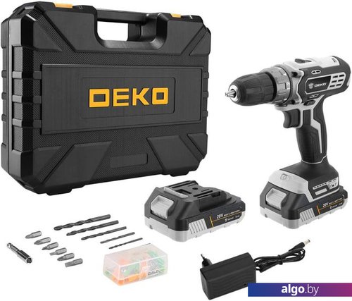 

Дрель-шуруповерт Deko DKCD20 Black Edition SET 3 063-4050 (с 2-мя АКБ, кейс)