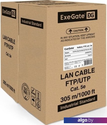

Кабель ExeGate FUTP4-C5e-CU-S24-IN-PVC-GY-305 FTP