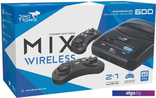 

Игровая приставка Dinotronix Mix Wireless ZD-01B (2 геймпада, 600 игр), Черный